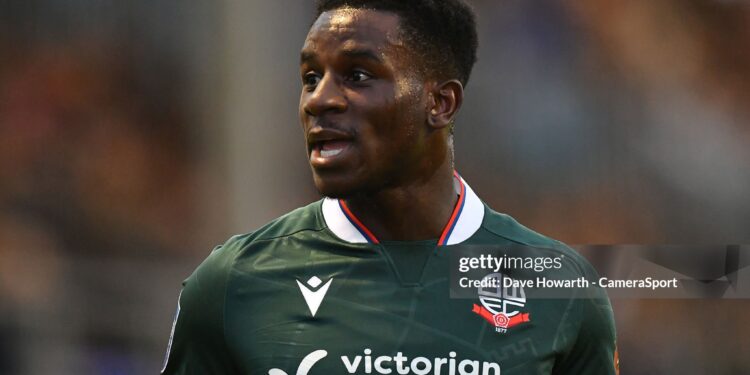 BARROW IN FURNESS, ENGLAND - SEPTEMBER 3:  Bolton Wanderers' Jordi Osei-Tutu during the Bristol Street Motors Trophy Group D match between Barrow and Bolton Wanderers at Holker Street on September 3, 2024 in Barrow in Furness, England. (Photo by Dave Howarth - CameraSport via Getty Images)
