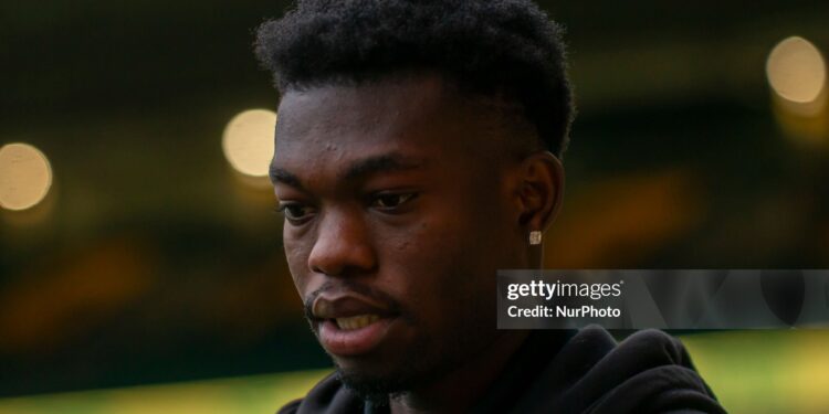 Forson Amankwah of Norwich City arrives before the Sky Bet Championship match between Norwich City and Burnley at Carrow Road in Norwich, on December 15, 2024. (Photo by MI News/NurPhoto via Getty Images)
