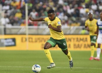 Teboho Mokoena of South Africa during the 2026 FIFA World Cup Qualifiers match between South Africa and Lesotho at Peter Mokaba Stadium, in Polokwane on 21 March 2025 ©Phakamisa Lensman/BackpagePix
