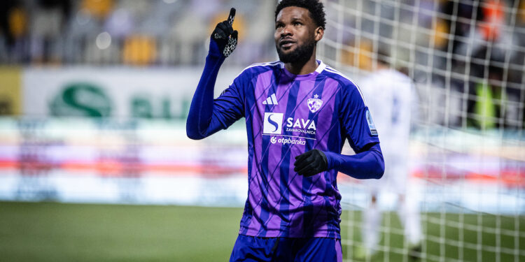 in action during football match between NK Maribor vs NK Nafta in 18th round of Prva Liga Telemach 2024/2025, on December 8th, 2024 in Ljudski vrt, Maribor, Slovenia. Photo by Blaž Weindorfer | Sportida