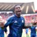 Leicester City's Issahaku Fatawu celebrates with teammates after scoring his side's first goal during the Sky Bet Championship match at The Valley, Charlton. Picture date: Saturday August 23, 2025. (Photo by Yui Mok/PA Images via Getty Images)