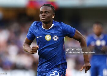 LONDON, ENGLAND - AUGUST 8: Tyrique George of Chelsea during the pre-season friendly match between Chelsea and Bayer Leverkusen at Stamford Bridge on August 8, 2025 in London, England. (Photo by Jacques Feeney/Offside/Offside via Getty Images)