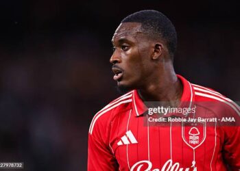 NOTTINGHAM, ENGLAND - AUGUST 5:  Callum Hudson-Odoi of Nottingham Forest during the pre-season friendly match between Nottingham Forest and ACF Fiorentina at City Ground on August 5, 2025 in Nottingham, England. (Photo by Robbie Jay Barratt - AMA/Getty Images)