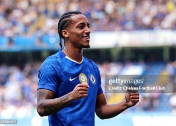 LONDON, ENGLAND - AUGUST 10: Joao Pedro of Chelsea celebrates scoring his team's second goal during the pre-season friendly match between Chelsea and AC Milan at Stamford Bridge on August 10, 2025 in London, England. (Photo by Chelsea Football Club/Chelsea FC via Getty Images)