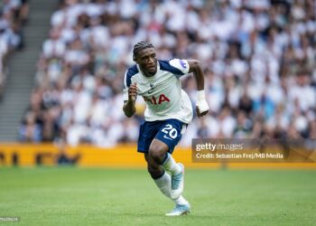 LONDON, ENGLAND - AUGUST 16: Mohammed Kudus of Tottenham Hotspur during the Premier League match between Tottenham Hotspur and Burnley at Tottenham Hotspur Stadium on August 16, 2025 in London, England. (Photo by Sebastian Frej/MB Media/Getty Images)