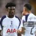 UDINE, ITALY - AUGUST 13: Mohammed Kudus of Tottenham Hotspur talks with Pedro Porro of Tottenham Hotspur during the UEFA Super Cup 2025 match between Paris Saint-Germain and Tottenham Hotspur at Friuli Stadium on August 13, 2025 in Udine, Italy. (Photo by Catherine Ivill - AMA/Getty Images)