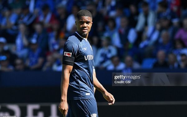 Myron Boadu of VfL Bochum looks on during the Bundesliga match between VfL Bochum 1848 and 1. FSV Mainz 05 at Vonovia Ruhrstadion on May 10, 2025 in Bochum, Germany. (Photo by GSI/Icon Sport via Getty Images)