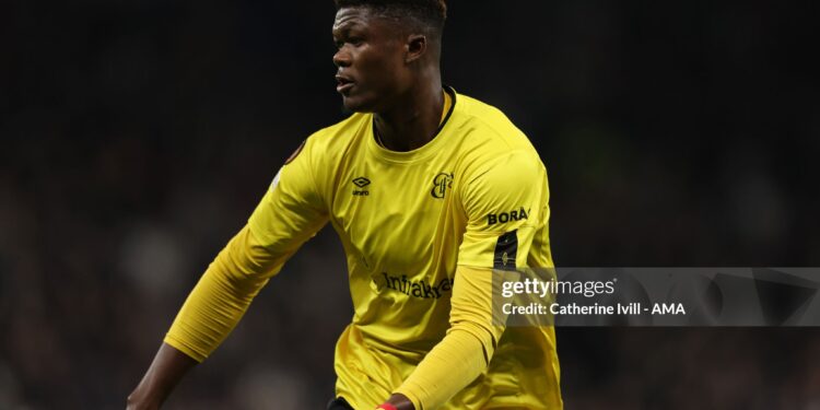 LONDON, ENGLAND - JANUARY 30: Terry Yegbe of IF Elfsborg  during the UEFA Europa League 2024/25 League Phase MD8 match between Tottenham Hotspur and IF Elfsborg at Tottenham Hotspur Stadium on January 30, 2025 in London, England. (Photo by Catherine Ivill - AMA/Getty Images)