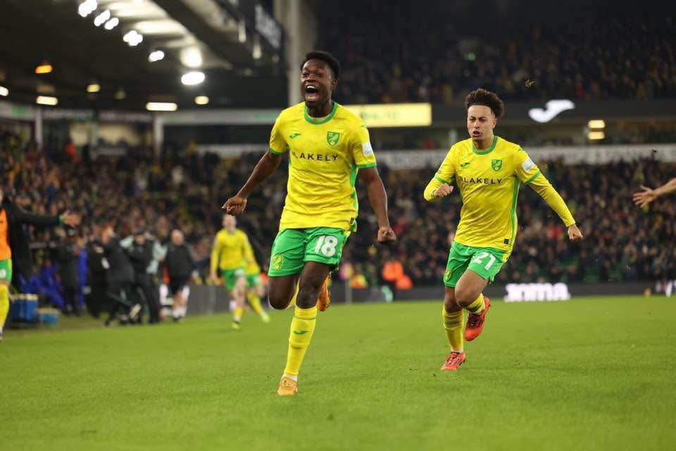Ghanaian forward Forson Amankwah scores in Norwich City’s 3–1 win over QPR