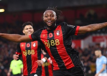 Antoine Semenyo celebrates his goal for Bournemouth