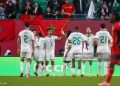 Rabat, Morocco - December 24: Algeria's Baghdad Bounedjah celebrates with team mates scoring the 3-0 during the Africa Cup Of Nations Group E match between Algeria and Sudan at Moulay Hassan Stadium on December 24, 2025 in Rabat, Morocco. (Photo by Torbjorn Tande/DeFodi Images/DeFodi via Getty Images)