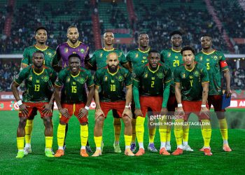 Cameroon team photo before the match between Cameroon vs Gabon in the African Cup of Nations 2025 - Group F at Grand Stade D'Agadir , Agadir, Morocco (Photo by Mohamed Tageldin / Middle East Images / AFP via Getty Images)