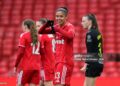 NOTTINGHAM, ENGLAND - DECEMBER 07: Chantelle Boye-Hlorkah of Nottingham Forest celebrates scoring her team's first goal during the Barclays Women's Super League 2 match between Nottingham Forest and Sunderland at City Ground on December 07, 2025 in Nottingham, England. (Photo by Harriet Massey - WSL/WSL Football via Getty Images)