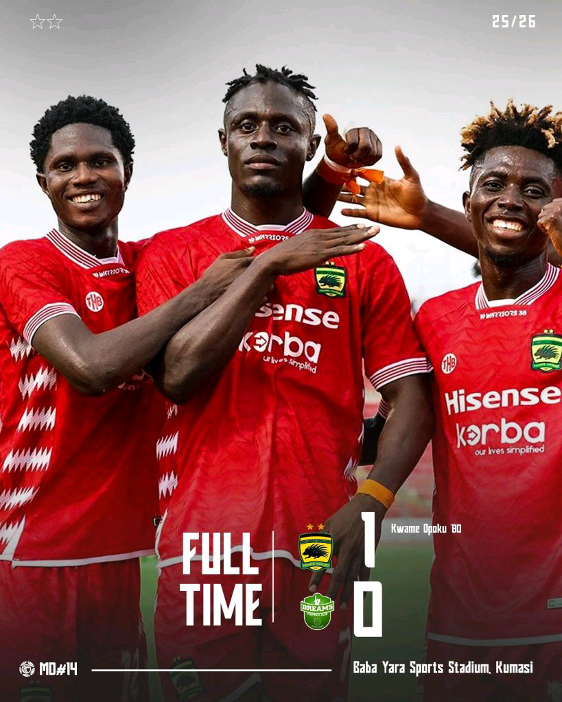 Ghana Premier League Week 14 Match Report: Kwame Opoku strike ends Kotoko’s winless run against Dreams FC
