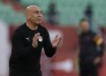 Egypt's head coach Hossam Hassan gestures during the Africa Cup of Nations (CAN) Group B football match between Angola and Egypt at Adrar Stadium in Agadir on December 29, 2025. AFP
