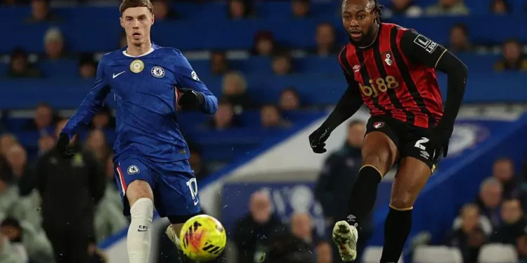 Getty Images Image caption, Semenyo completed the full 90 minutes as Palmer came off after 63 minutes on Tuesday night