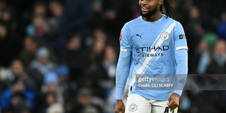 Manchester City's Ghanaian midfielder #42 Antoine Semenyo celebrates scoring the team's sixth goal during the English FA Cup third round football match between Manchester City and Exeter City at the Etihad Stadium in Manchester, north west England, on January 10, 2026. (Photo by Oli SCARFF / AFP via Getty Images) / RESTRICTED TO EDITORIAL USE. No use with unauthorized audio, video, data, fixture lists, club/league logos or 'live' services. Online in-match use limited to 120 images. An additional 40 images may be used in extra time. No video emulation. Social media in-match use limited to 120 images. An additional 40 images may be used in extra time. No use in betting publications, games or single club/league/player publications. /