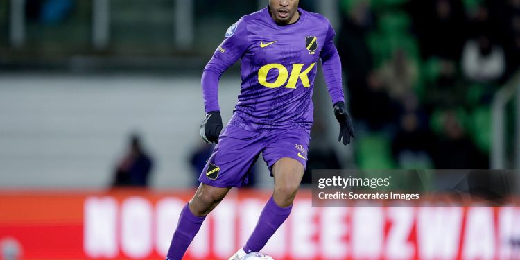 GRONINGEN, NETHERLANDS - JANUARY 10: Andre Ayew of NAC Breda  during the Dutch Eredivisie  match between FC Groningen v NAC Breda at the Hitachi Capital Mobility Stadion on January 10, 2026 in Groningen Netherlands (Photo by Rico Brouwer/Soccrates/Getty Images)