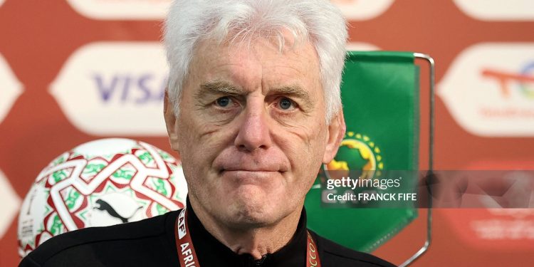 South Africa's Belgian head coach Hugo Broos arrives for a press conference at the Agadir Grand Stadium on December 25, 2025, on the eve of the 2025 Africa Cup of Nations (CAN) football match between Egypt and South Africa. (Photo by FRANCK FIFE / AFP via Getty Images)