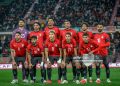 The Team photo of the Egyptian national team before the match between Egypt vs Ivory Coast in the African Cup of Nations 2025 - Quarter Finals Round at Grand Stade D'Agadir, Agadir, Morocco (Photo by Mohamed Tageldin / Middle East Images / AFP via Getty Images)