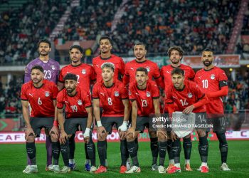 The Team photo of the Egyptian national team before the match between Egypt vs Ivory Coast in the African Cup of Nations 2025 - Quarter Finals Round at Grand Stade D'Agadir, Agadir, Morocco (Photo by Mohamed Tageldin / Middle East Images / AFP via Getty Images)