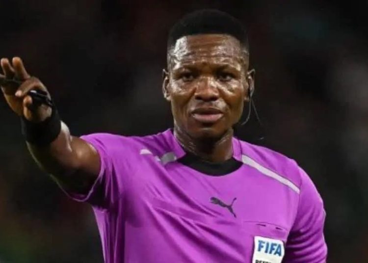 Ghanaian referee Daniel Laryea officiating a game during the CAF AFCON 2025 Morocco