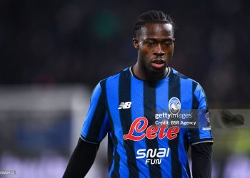 BERGAMO, ITALY - DECEMBER 28: Kamaldeen Sulemana of Atalanta BC looks on during the Serie A match between Atalanta BC and FC Internazionale at Gewiss Stadium on December 28, 2025 in Bergamo, Italy. (Photo by Alberto Gandolfo/BSR Agency/Getty Images)