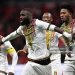 TOPSHOT - Mali's forward #17 Lassine Sinayoko (C) celebrates scoring the team's first goal from a penalty during the Africa Cup of Nations (CAN) Group A football match between Morocco and Mali at Prince Moulay Abdellah Stadium in Rabat on December 26, 2025. (Photo by Gabriel BOUYS / AFP via Getty Images)