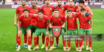 The Morocco team poses for a group photo ahead of the match between Morocco and Tanzania at Prince Moulay Abdellah Stadium in Rabat on January 4 2025. The match is played as part of the group stage qualifiers of the Africa Cup of Nations hosted by Morocco. (Photo by Issam Zerrok / Hans Lucas / AFP via Getty Images)