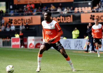 32 Nathaniel ADJEI (fcl) during the Ligue 1 Uber Eats match between Lorient and Toulouse at Stade du Moustoir on April 28, 2024 in Lorient, France. (Photo by Dave Winter/FEP/Icon Sport)   - Photo by Icon Sport