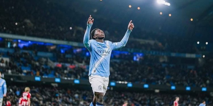 Ryan McAidoo scores first Manchester City goal in massive win over Exeter