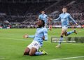NEWCASTLE UPON TYNE, ENGLAND - JANUARY 13: Antoine Semenyo of Manchester City celebrates after scoring their side's first goal during the Carabao Cup Semi Final First Leg match between Newcastle United and Manchester City at St James' Park on January 13, 2026 in Newcastle upon Tyne, England. (Photo by Alex Livesey - Danehouse/Getty Images)