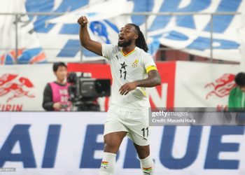 TOYOTA, JAPAN - NOVEMBER 14: Antoine Semenyo of Ghana looks on during the international friendly match between Japan and Ghana at Toyota Stadium on November 14, 2025 in Toyota, Aichi, Japan. (Photo by Masashi Hara/Getty Images)