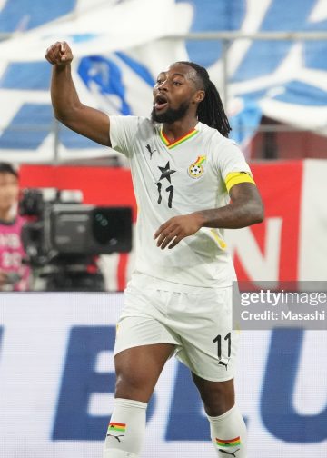 TOYOTA, JAPAN - NOVEMBER 14: Antoine Semenyo of Ghana looks on during the international friendly match between Japan and Ghana at Toyota Stadium on November 14, 2025 in Toyota, Aichi, Japan. (Photo by Masashi Hara/Getty Images)