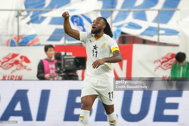 TOYOTA, JAPAN - NOVEMBER 14: Antoine Semenyo of Ghana looks on during the international friendly match between Japan and Ghana at Toyota Stadium on November 14, 2025 in Toyota, Aichi, Japan. (Photo by Masashi Hara/Getty Images)