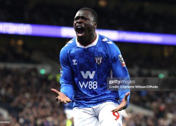 LONDON, ENGLAND - JANUARY 4: Brian Brobbey of Sunderland celebrates scoring their equalising goal during the Premier League match between Tottenham Hotspur and Sunderland at Tottenham Hotspur Stadium on January 4, 2026 in London, United Kingdom. (Photo by Charlotte Wilson/Offside/Offside via Getty Images)