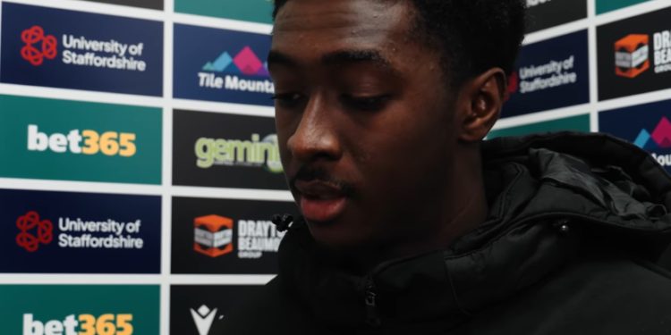 Jerusan Rak-Sakyi reacts after Stoke City's against Oxford United