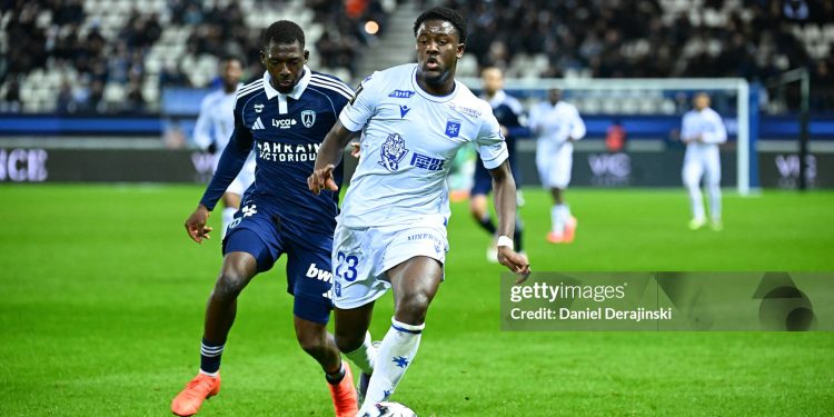 Ibrahim OSMAN of Auxerre during the Ligue 1 McDonald's match between Paris FC and AJ Auxerre at Stade Jean Bouin on November 29, 2025 in Paris, France. (Photo by Daniel Derajinski/Icon Sport via Getty Images)
