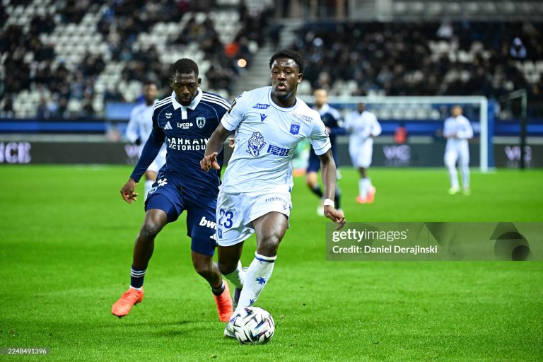 Ibrahim OSMAN of Auxerre during the Ligue 1 McDonald's match between Paris FC and AJ Auxerre at Stade Jean Bouin on November 29, 2025 in Paris, France. (Photo by Daniel Derajinski/Icon Sport via Getty Images)