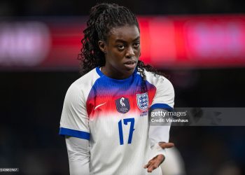 MANCHESTER, ENGLAND - OCTOBER 25: Michelle Agyemang of England during the Women's international friendly between England and Brazil at City of Manchester Stadium on October 25, 2025 in Manchester, England. (Photo by Visionhaus/Getty Images)
