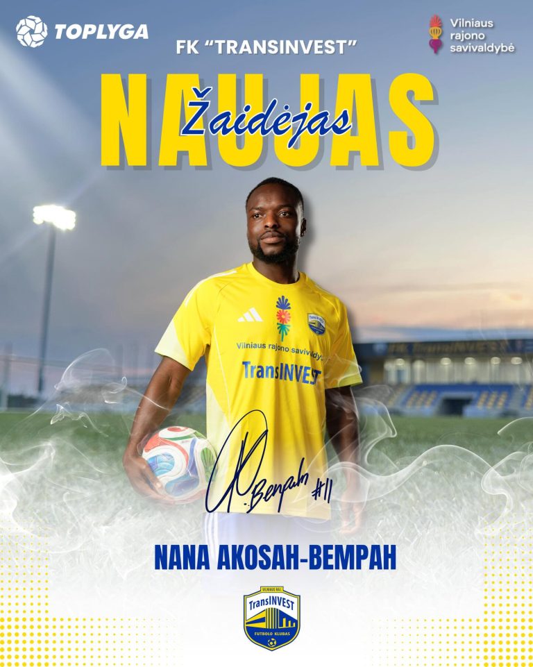 Nana Akosah-Bempah joins Lithuanian A Lyga side TransINVEST