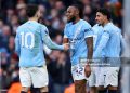 MANCHESTER, ENGLAND - JANUARY 24: Antoine Semenyo of Manchester City celebrates with teammate Rayan Cherki after scoring his team's second goal during the Premier League match between Manchester City and Wolverhampton Wanderers at Etihad Stadium on January 24, 2026 in Manchester, England. (Photo by Ed Sykes/Sportsphoto/Allstar via Getty Images)