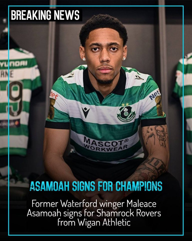 Shamrock Rovers sign Shamrock Rovers confirm signing of Ghanaian striker Maleace Asamoah on loan from Wigan Athletic