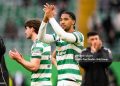 GLASGOW, SCOTLAND - MARCH 14: Celtic's Benjamin Arthur applauds fans at full time during a William Hill Premiership match between Celtic and Motherwell at Celtic Park, on March 14, 2026, in Glasgow, Scotland. (Photo by Paul Devlin/SNS Group via Getty Images)