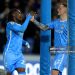 Coventry City's Brandon Thomas-Asante (left) celebrates with Coventry City's Matt Grimes after scoring his sides second goal during the Sky Bet Championship match at the Coventry Building Society Arena, Coventry. Picture date: Wednesday March 11, 2026. (Photo by Nigel French/PA Images via Getty Images)