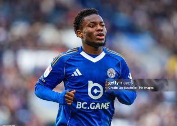 Leicester City's Abdul Fatawu during the Sky Bet Championship match at the King Power Stadium, Leicester. Picture date: Saturday March 14, 2026. (Photo by Lee Keuneke/PA Images via Getty Images)