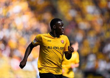 31 August 2025, Saxony, Dresden: Soccer: 2nd Bundesliga, SG Dynamo Dresden - FC Schalke 04, Matchday 4, Rudolf-Harbig-Stadion, Kofi Amoako (Dynamo Dresden) runs across the pitch. Photo: Robert Michael/dpa - IMPORTANT NOTE: In accordance with the regulations of the DFL German Football League and the DFB German Football Association, it is prohibited to utilize or have utilized photographs taken in the stadium and/or of the match in the form of sequential images and/or video-like photo series. (Photo by Robert Michael/picture alliance via Getty Images)
