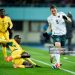 Ghana's midfielder #04 Jonas Adjetey (C) and Austria's forward #09 Marcel Sabitzer (R) vie for the ball during the friendly football match Austria vs Ghana in Vienna, Austria, on March 27, 2026. (Photo by GEORG HOCHMUTH / APA / AFP via Getty Images) / Austria OUT