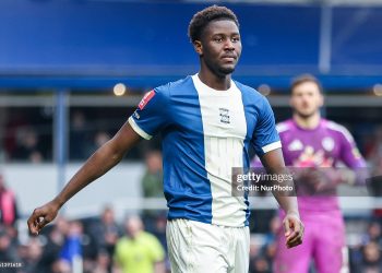 Ibrahim Osman of Birmingham City moves position during the Emirates FA Cup Fourth Round match between Birmingham City and Leeds United at St Andrews @ Knighthead Park in Birmingham, England, on February 15, 2026. (Photo by Stuart Leggett/MI News/NurPhoto via Getty Images)