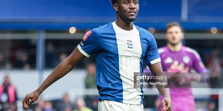 Ibrahim Osman of Birmingham City moves position during the Emirates FA Cup Fourth Round match between Birmingham City and Leeds United at St Andrews @ Knighthead Park in Birmingham, England, on February 15, 2026. (Photo by Stuart Leggett/MI News/NurPhoto via Getty Images)